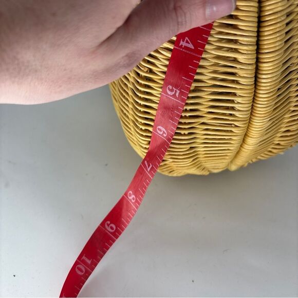 Etienne Aigner Brown and Tan hand Bag with Woven Wicker Texture with wallet - Picture 15 of 16